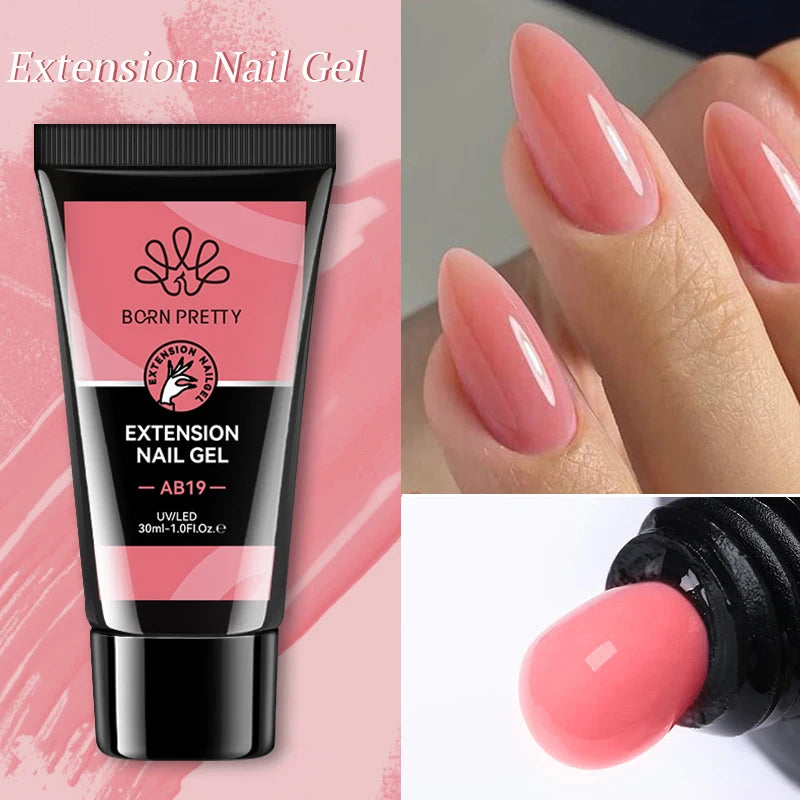 BORN PRETTY 30g Super Crystal Extension Gel Nail Polish Hard Gel for Nail Strengthen 3D Modeling Building Nail Apex DIY Manicure
