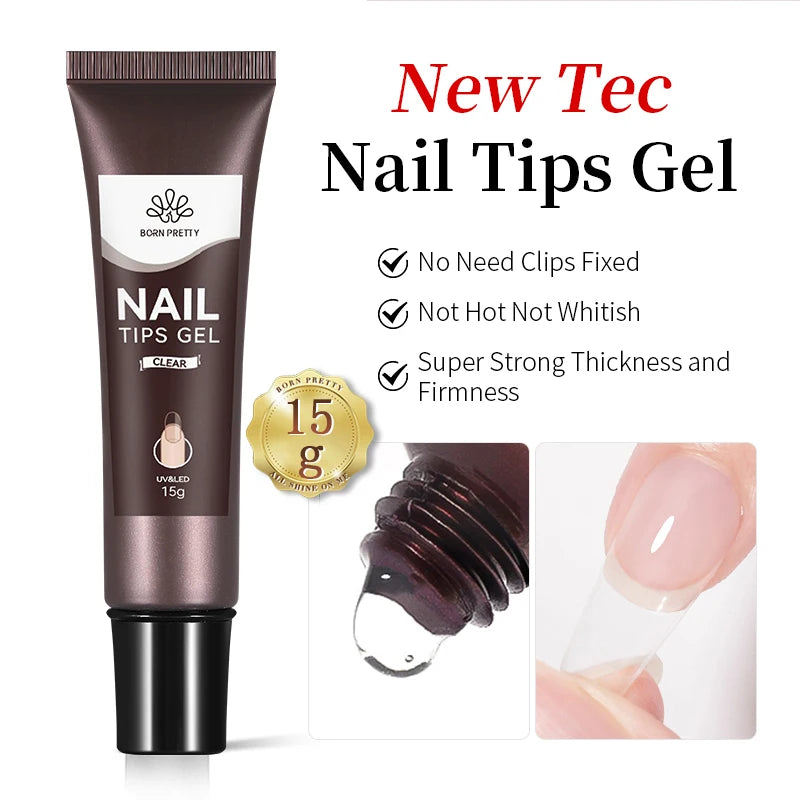 BORN PRETTY 30g Super Crystal Extension Gel Nail Polish Hard Gel for Nail Strengthen 3D Modeling Building Nail Apex DIY Manicure