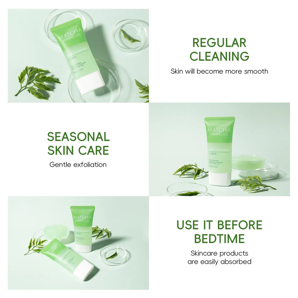 LAIKOU Matcha Exfoliating Gel Exfoliate Peeling Gel Facial Scrub Moisturise Nourishing Repair Scrubs Korean Face Cream Skin Care
