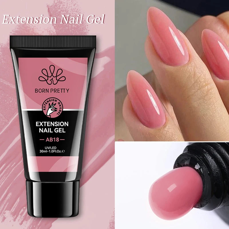 BORN PRETTY 30g Super Crystal Extension Gel Nail Polish Hard Gel for Nail Strengthen 3D Modeling Building Nail Apex DIY Manicure